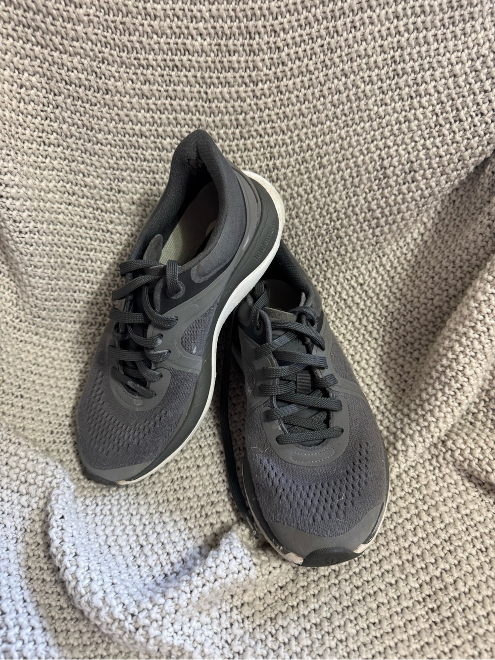 lululemon athletica Women's Charcoal Gray Knit Running Sneakers
